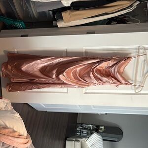 Birdy Grey Satin Bridesmaid Dress in Blush Pink